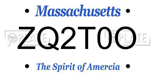 ZQ2T0O Massachusetts License Plate