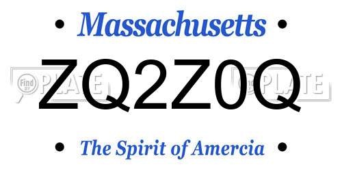 ZQ2Z0Q Massachusetts License Plate
