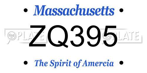 ZQ395 Massachusetts License Plate