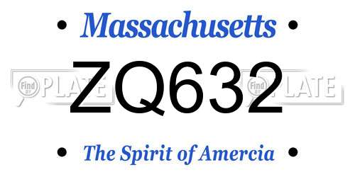 ZQ632 Massachusetts License Plate