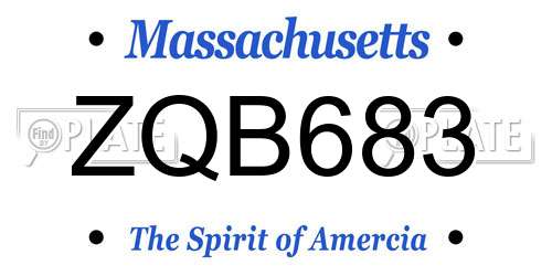 ZQB683 Massachusetts License Plate