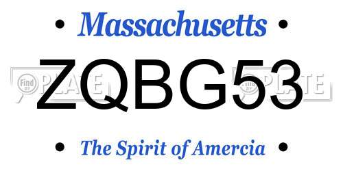 ZQBG53 Massachusetts License Plate