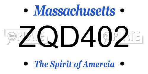 ZQD402 Massachusetts License Plate