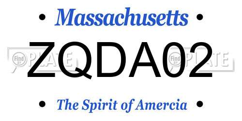 ZQDA02 Massachusetts License Plate