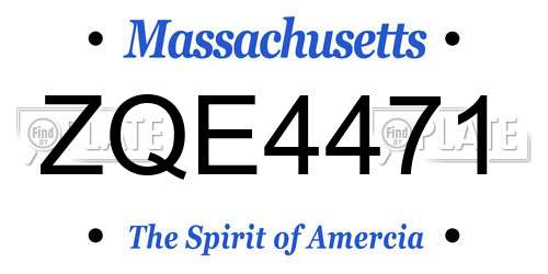 ZQE4471 Massachusetts License Plate