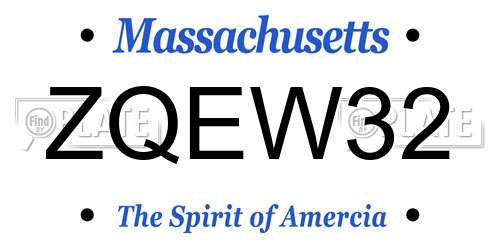 ZQEW32 Massachusetts License Plate