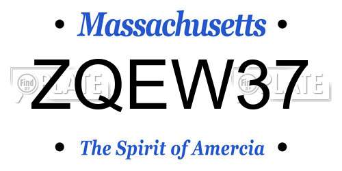 ZQEW37 Massachusetts License Plate