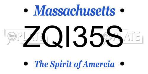 ZQI35S Massachusetts License Plate