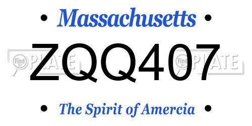 ZQQ407 Massachusetts License Plate