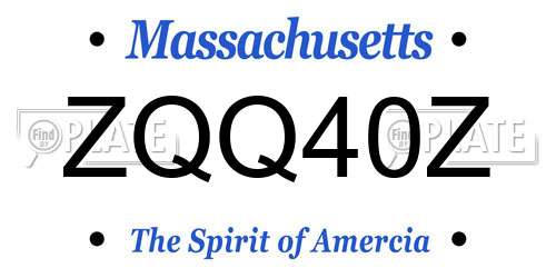 ZQQ40Z Massachusetts License Plate