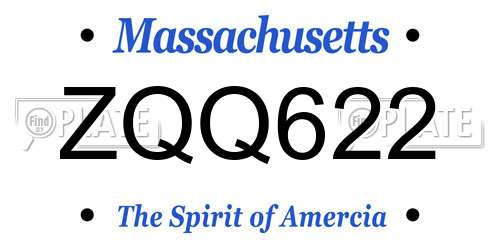 ZQQ622 Massachusetts License Plate