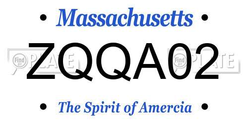 ZQQA02 Massachusetts License Plate