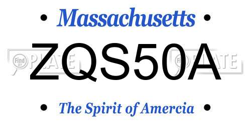 ZQS50A Massachusetts License Plate