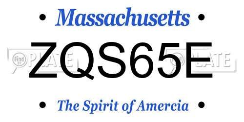 ZQS65E Massachusetts License Plate
