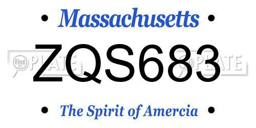 ZQS683 Massachusetts License Plate