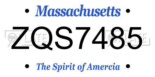 ZQS7485 Massachusetts License Plate
