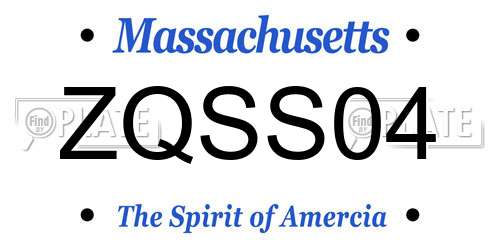 ZQSS04 Massachusetts License Plate