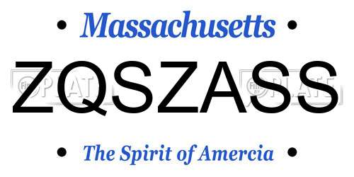 ZQSZASS Massachusetts License Plate