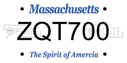 ZQT700 Massachusetts License Plate