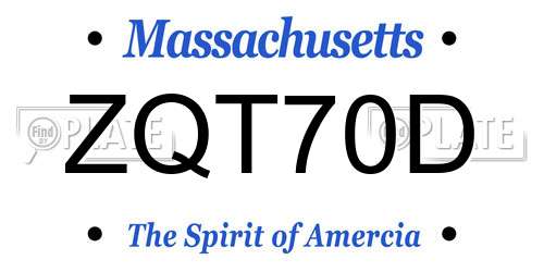 ZQT70D Massachusetts License Plate