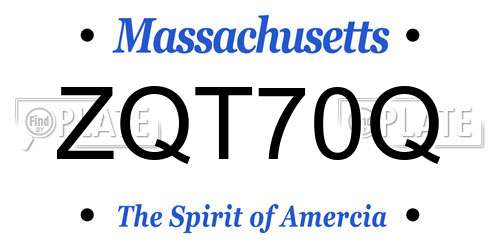 ZQT70Q Massachusetts License Plate