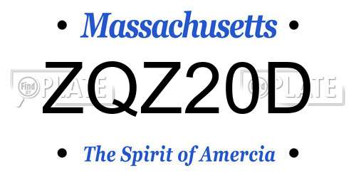 ZQZ20D Massachusetts License Plate