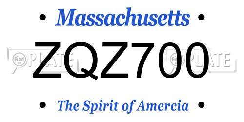 ZQZ700 Massachusetts License Plate