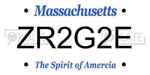 ZR2G2E Massachusetts License Plate