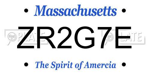 ZR2G7E Massachusetts License Plate