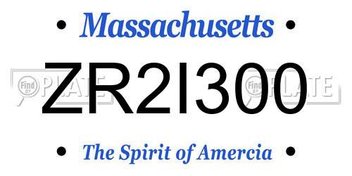 ZR2I300 Massachusetts License Plate