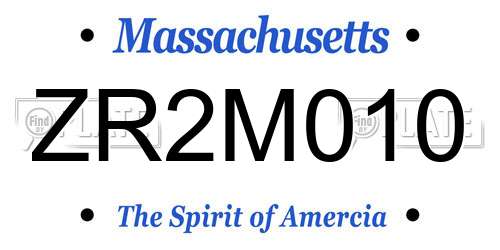 ZR2M010 Massachusetts License Plate