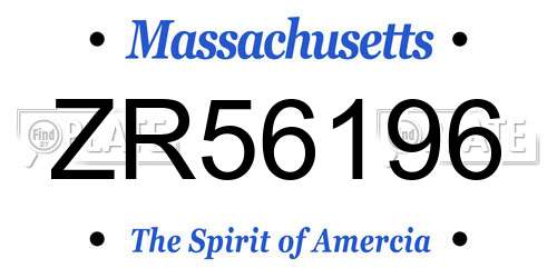 ZR56196 Massachusetts License Plate