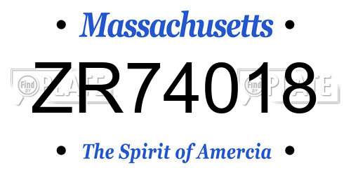 ZR74018 Massachusetts License Plate