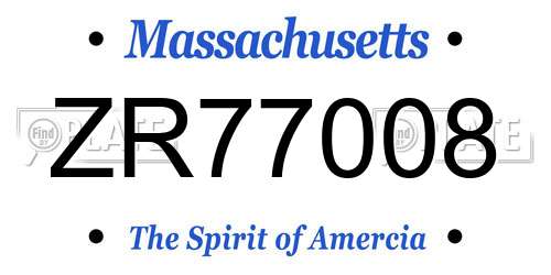 ZR77008 Massachusetts License Plate