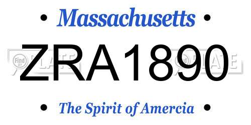 ZRA1890 Massachusetts License Plate