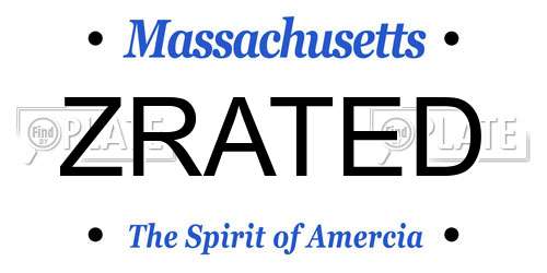 ZRATED Massachusetts License Plate