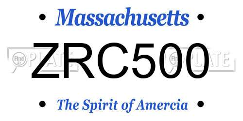 ZRC500 Massachusetts License Plate