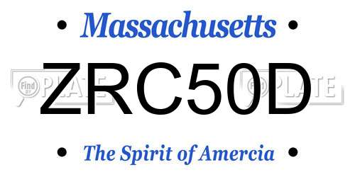 ZRC50D Massachusetts License Plate