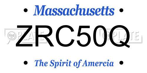 ZRC50Q Massachusetts License Plate