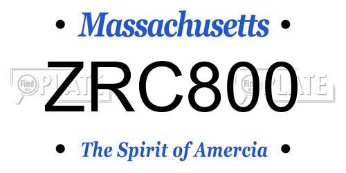 ZRC800 Massachusetts License Plate