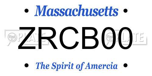 ZRCB00 Massachusetts License Plate