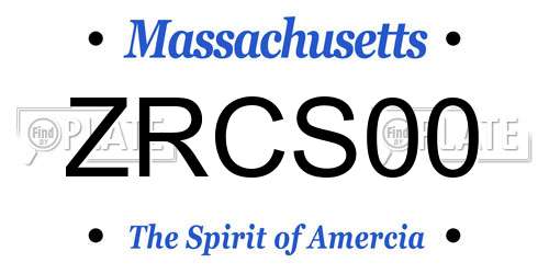 ZRCS00 Massachusetts License Plate