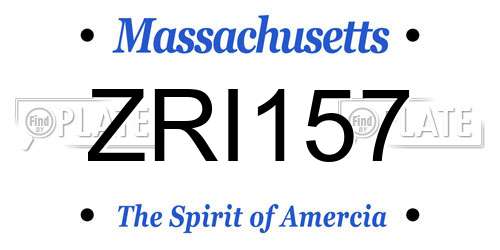 ZRI157 Massachusetts License Plate