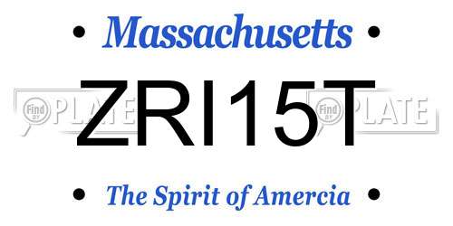 ZRI15T Massachusetts License Plate
