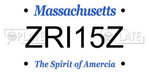 ZRI15Z Massachusetts License Plate