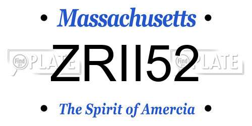 ZRII52 Massachusetts License Plate