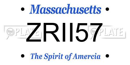 ZRII57 Massachusetts License Plate