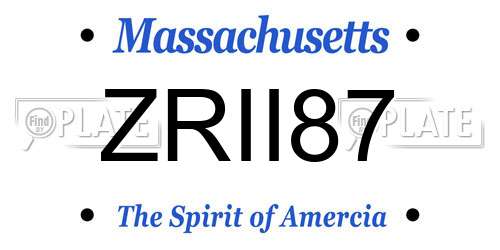 ZRII87 Massachusetts License Plate