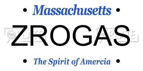 ZROGAS Massachusetts License Plate