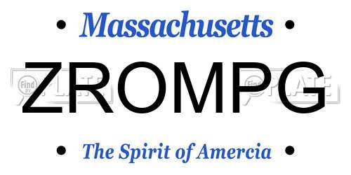 ZROMPG Massachusetts License Plate